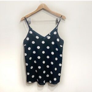 Asos Camisole Tank Top Size Large Polka Dot Black White